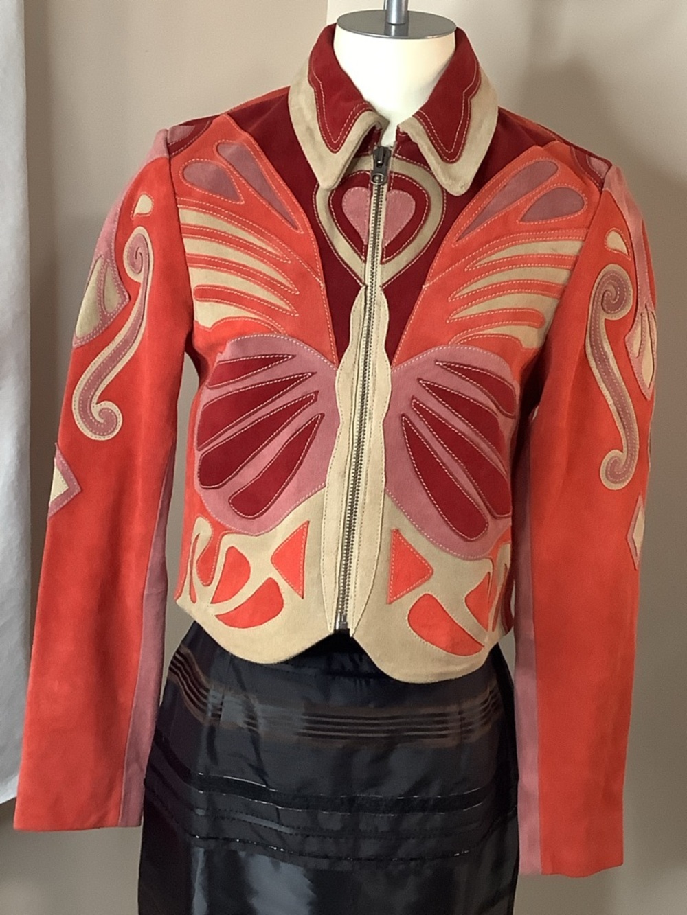 Free People Stars Are Psychedelic Suede Jacket  Size XS